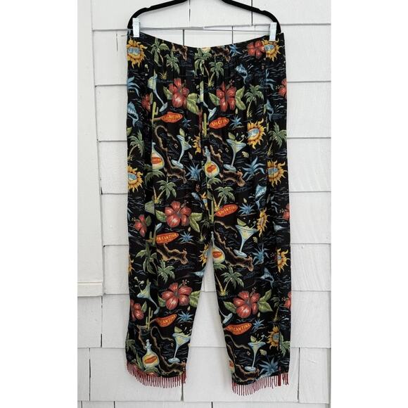 Soft Surroundings Women's TL Tropical Cocktail Pants Vacation Tourist Maximalist - Picture 2 of 14